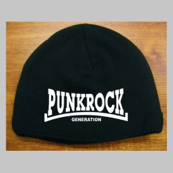 Punkrock generation čierna pletená čiapka stredne hrubá vo vnútri naviac zateplená, univerzálna veľkosť, materiálové zloženie 100% akryl